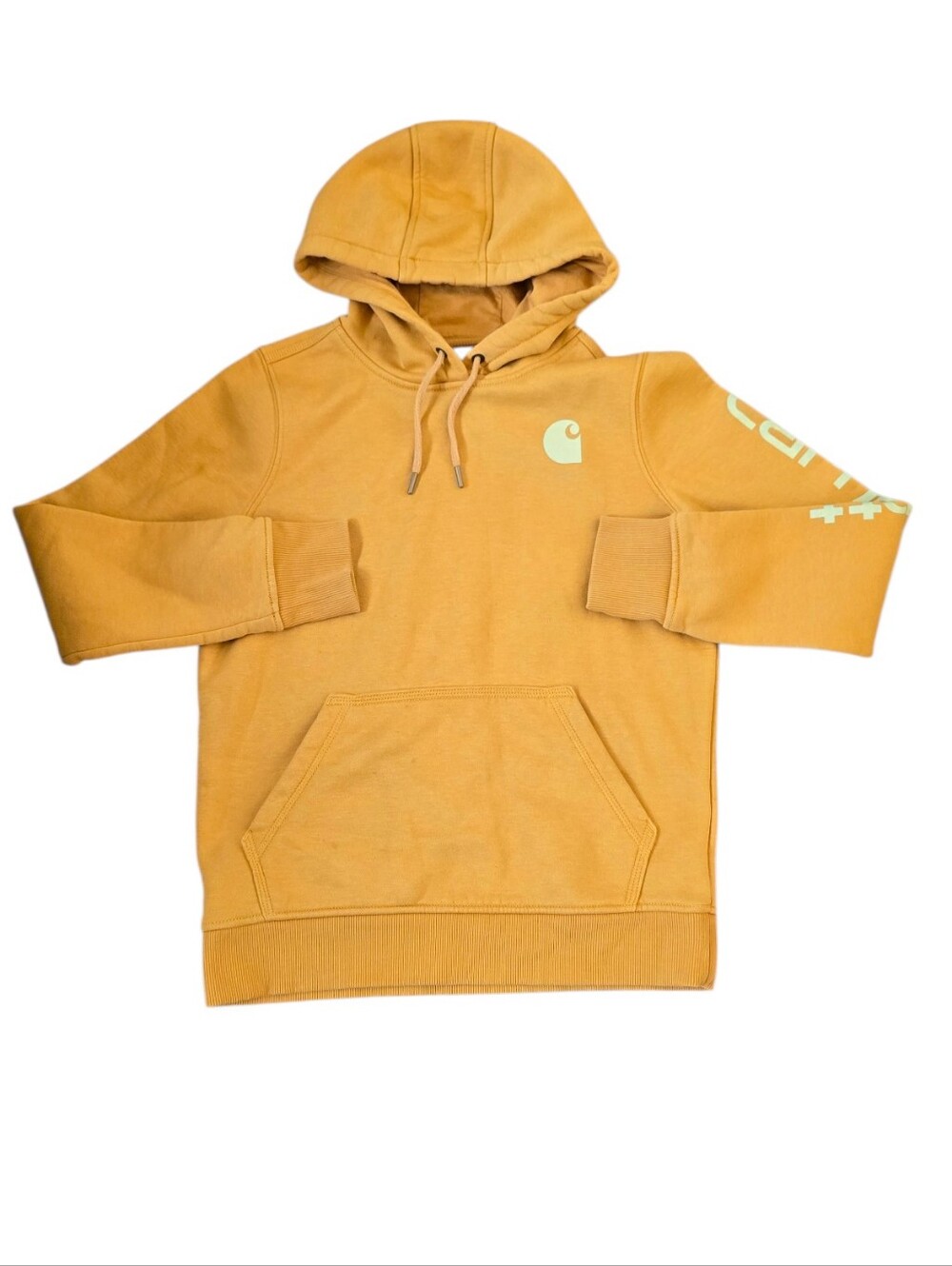 Carhartt Women's Hooded Sweatshirt in Mustard Yellow Size S Relaxed Fit